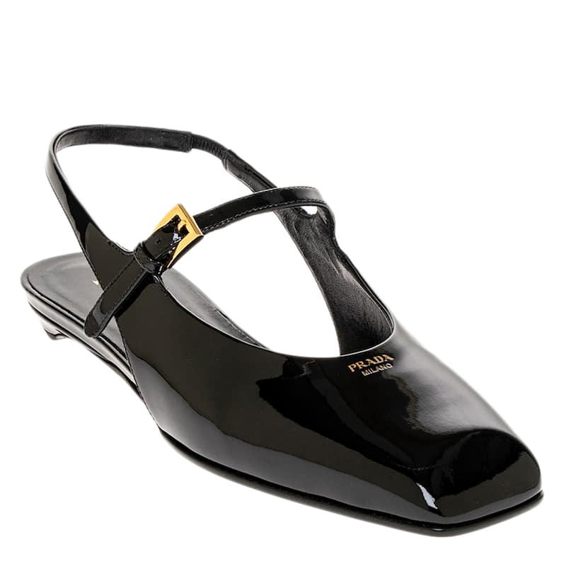 Prada Patent Leather Slingback Ballerinas - 39 EU