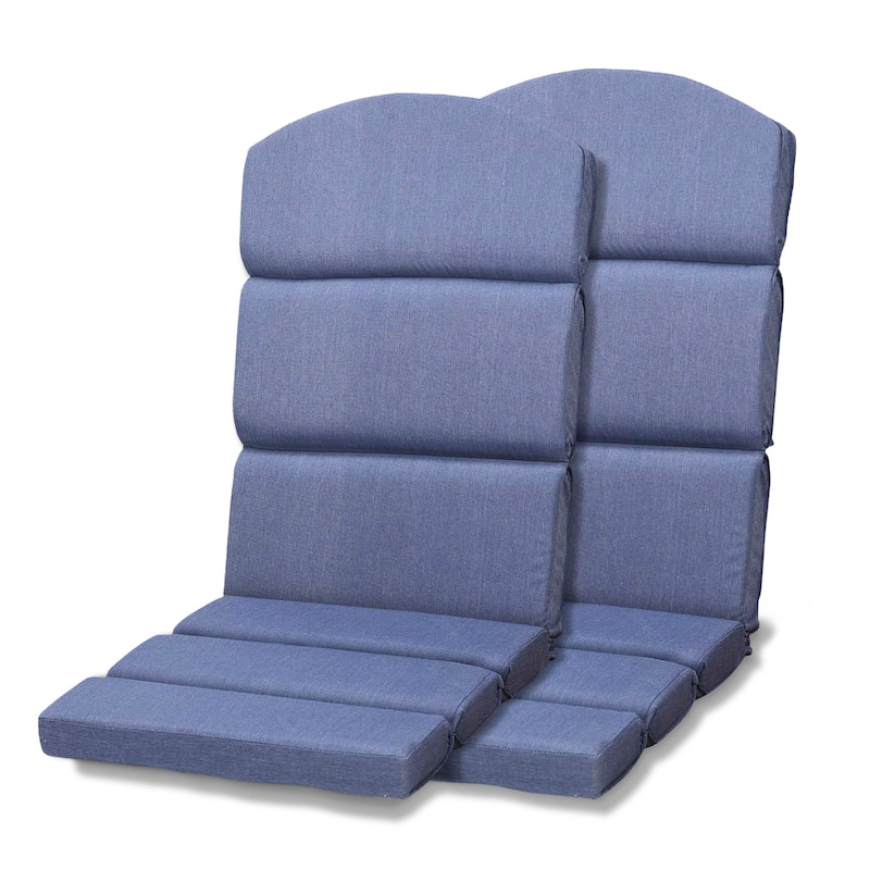 Aoodor Patio Chair Cushion Set of 2 - High-Back Adirondack Patio Cushions with Ties - N/A - DarkBlue