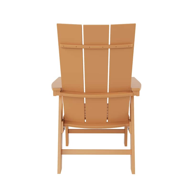 Polytrends Shoreside Hdpe All Weather Outdoor Patio Adirondack Dining Chair (1PC)