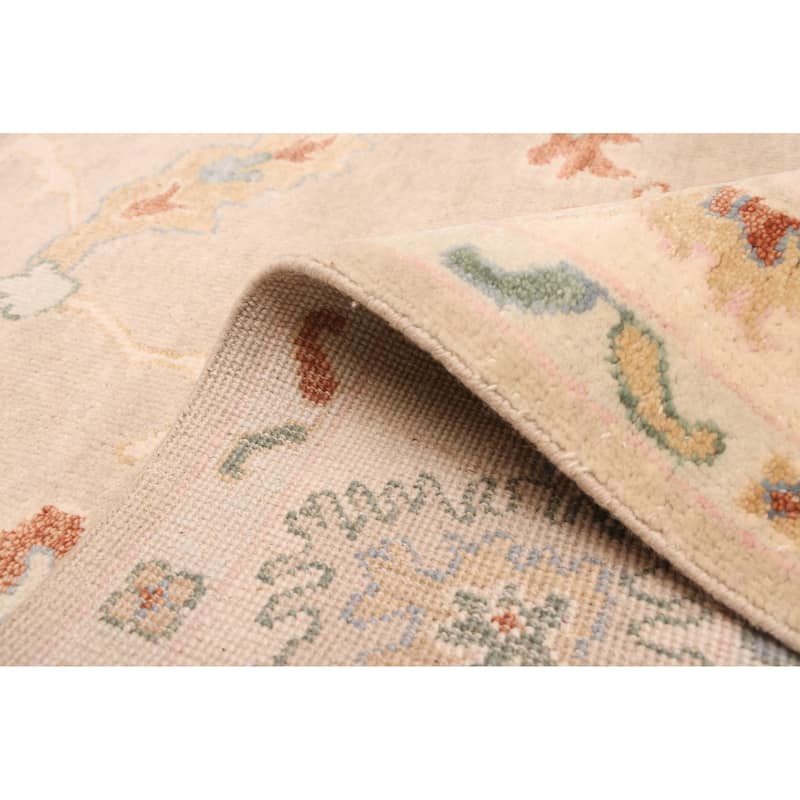 ECARPETGALLERY Hand-knotted Modern Oushak Light Khaki Wool Rug - 7'11 x 9'11