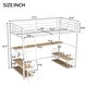 preview thumbnail 5 of 12, Twin Size Metal Loft Bed with Desk, Storage Shelves and Charging Station, Space-Saving Design for Kids and Teens, White