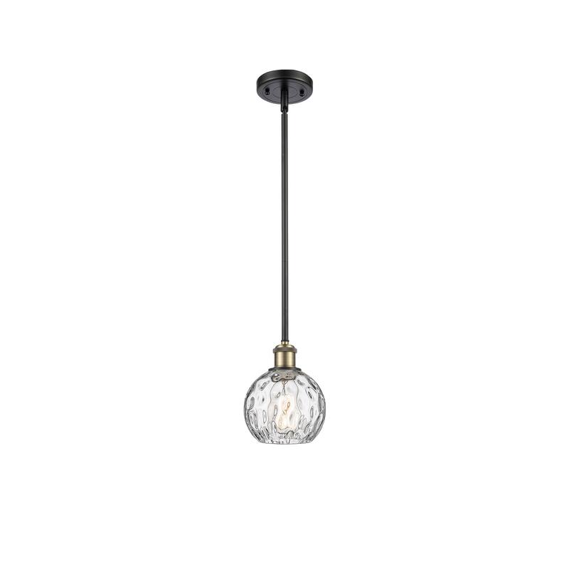 Innovations Lighting Athens Water Glass 1 Light 6" Mini Pendant - Black Antique Brass