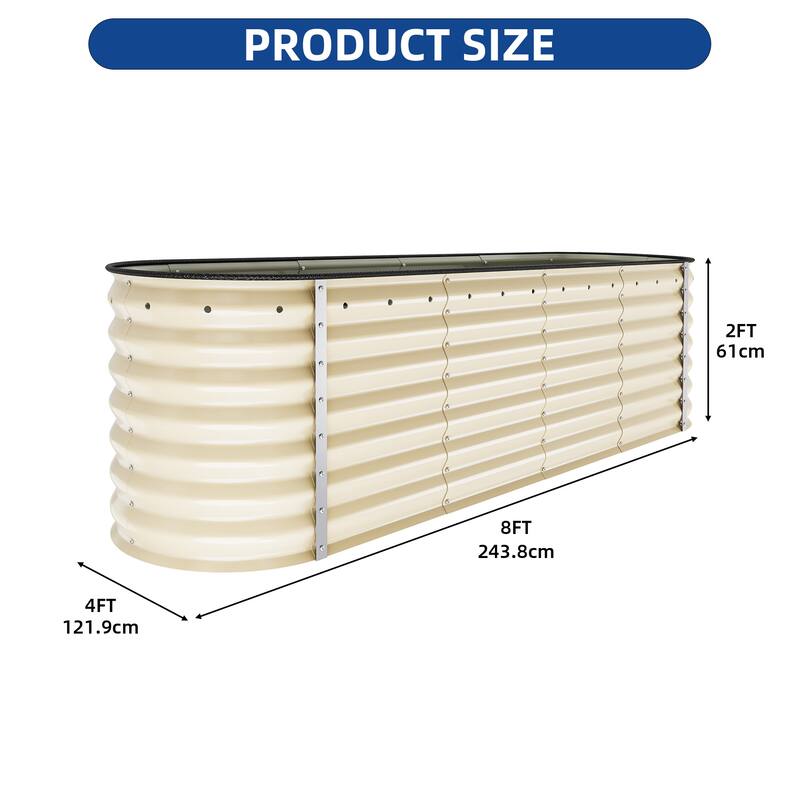 Moasis Oval Metal Outdoor Raised Garden Bed