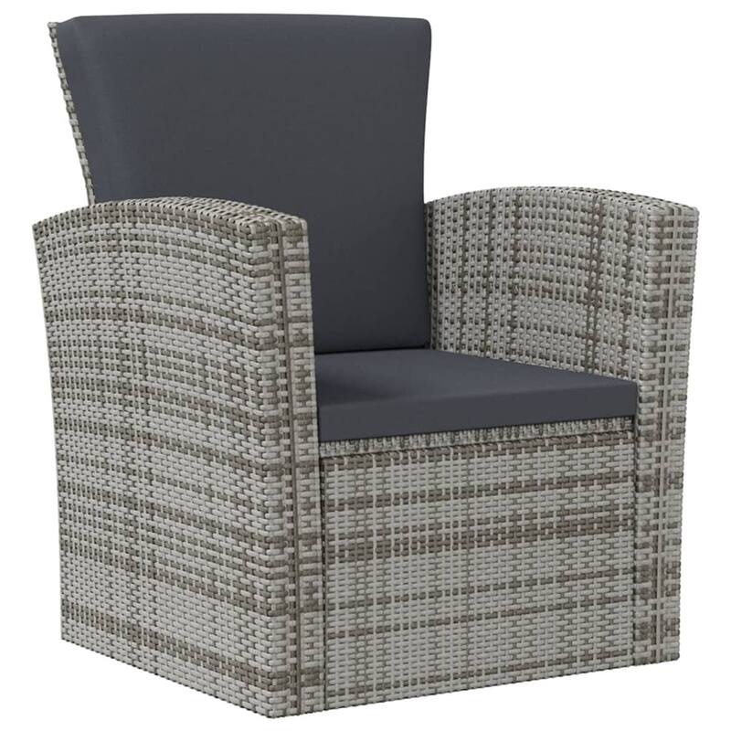 vidaXL Patio Lounge Set Sectional Sofa Set 4 Piece with Cushions Poly Rattan