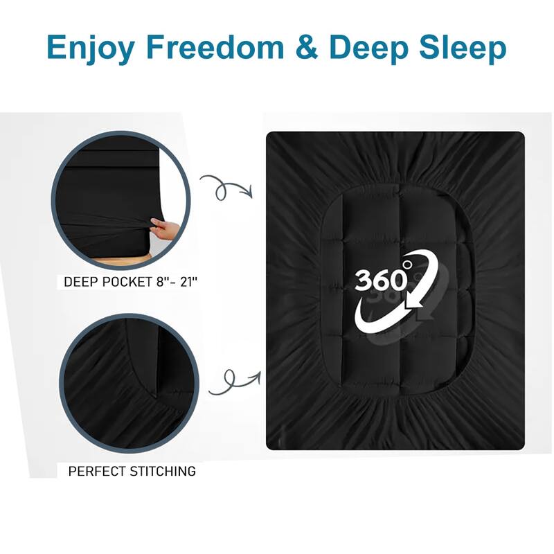 Breathable Down Alternative Mattress Topper with 8-21in Deep Pocket