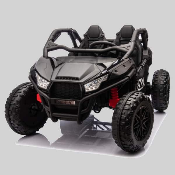 slide 2 of 5, Kids 24V Two-Seater UTV Ride-On with Remote Control, Bluetooth, Four-Wheel Suspension, 3.73-4.97 MPH, for 3+ Years Old Black