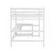 preview thumbnail 15 of 16, Full Size Kids Bed Loft Bed with Desk and Ladders Guardrails, Grey