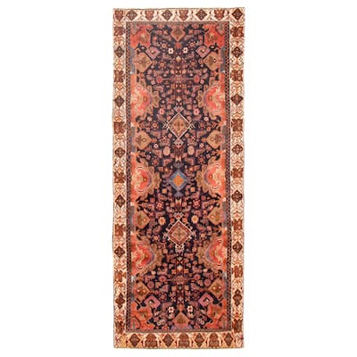 ECARPETGALLERY Hand-knotted Andelz Dark Navy Wool Rug - 3'5 x 9'8