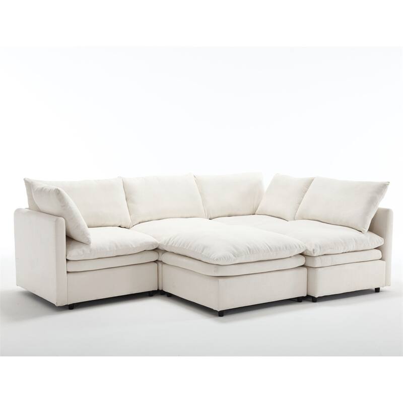 Modern 5-seat U-shaped Sectional Sofa with Chaise Lounge