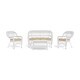 preview thumbnail 10 of 39, Portside Coastal White Outdoor Wicker Seating Set (4-Piece)