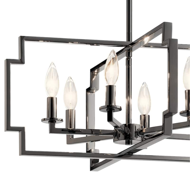 Kichler Downtown Deco 21.5 inch 6 Light Convertible Chandelier/Semi Flush in Midnight Chrome
