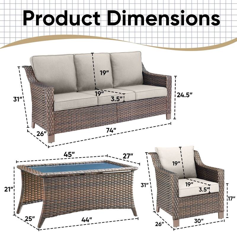 Outside Patio Sofa Chair with Cushions