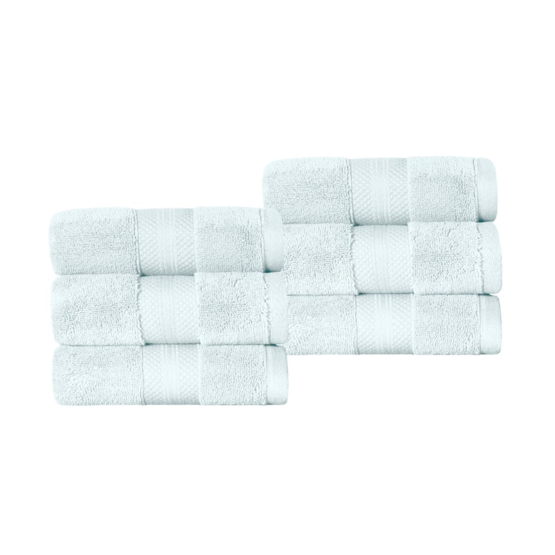 Superior Turkish Cotton Solid Heavyweight Hand Towel Set of 6
