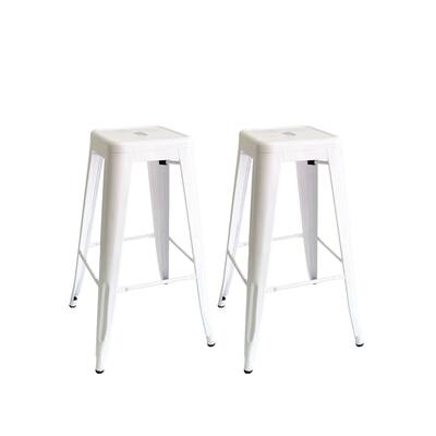 Kypton Industrial Barstool, Set of 2, Indoor/Outdoor