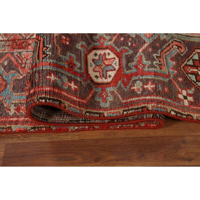 Medallion Heriz Persian Vintage Rug Handmade Traditional Wool Carpet - 9'4"x 13'2"