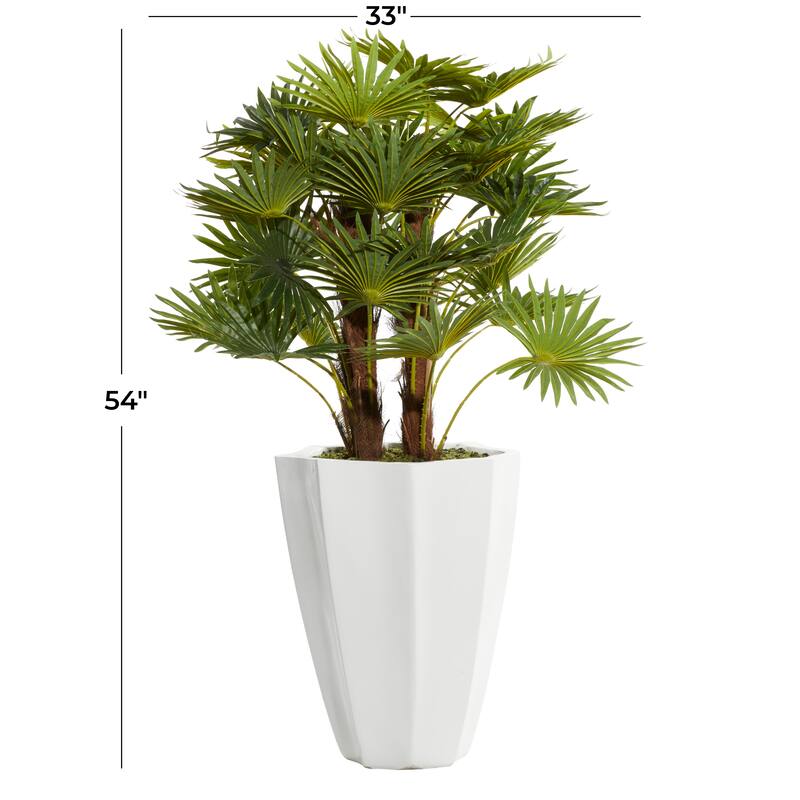 White Fiberglass Contemporary Artificial foliage - 35"L x 33"W x 54"H