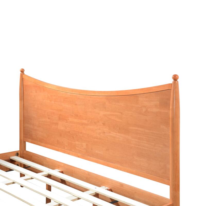Christopher Knight Home - Classic Transitional Wooden Platform Bed with Curved Headboard