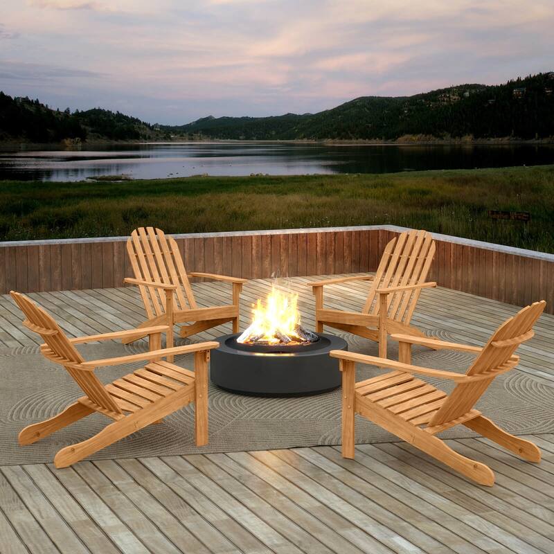 Costway 1/2/4 PCS Patio Adirondack Chair with Inclined Seat High