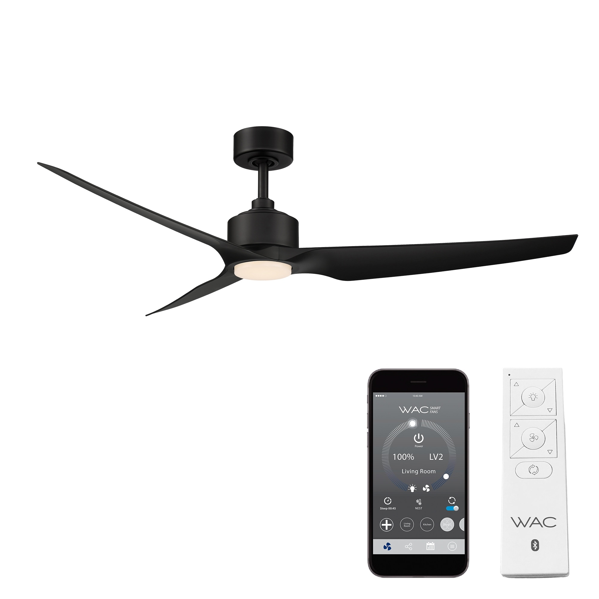 Stella Indoor/Outdoor 3-Blade Smart Ceiling Fan 60in with 3000K LED and Remote Control - 60