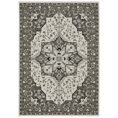 Style Haven Cádiz Star Medallion Ivory/Grey Area Rug