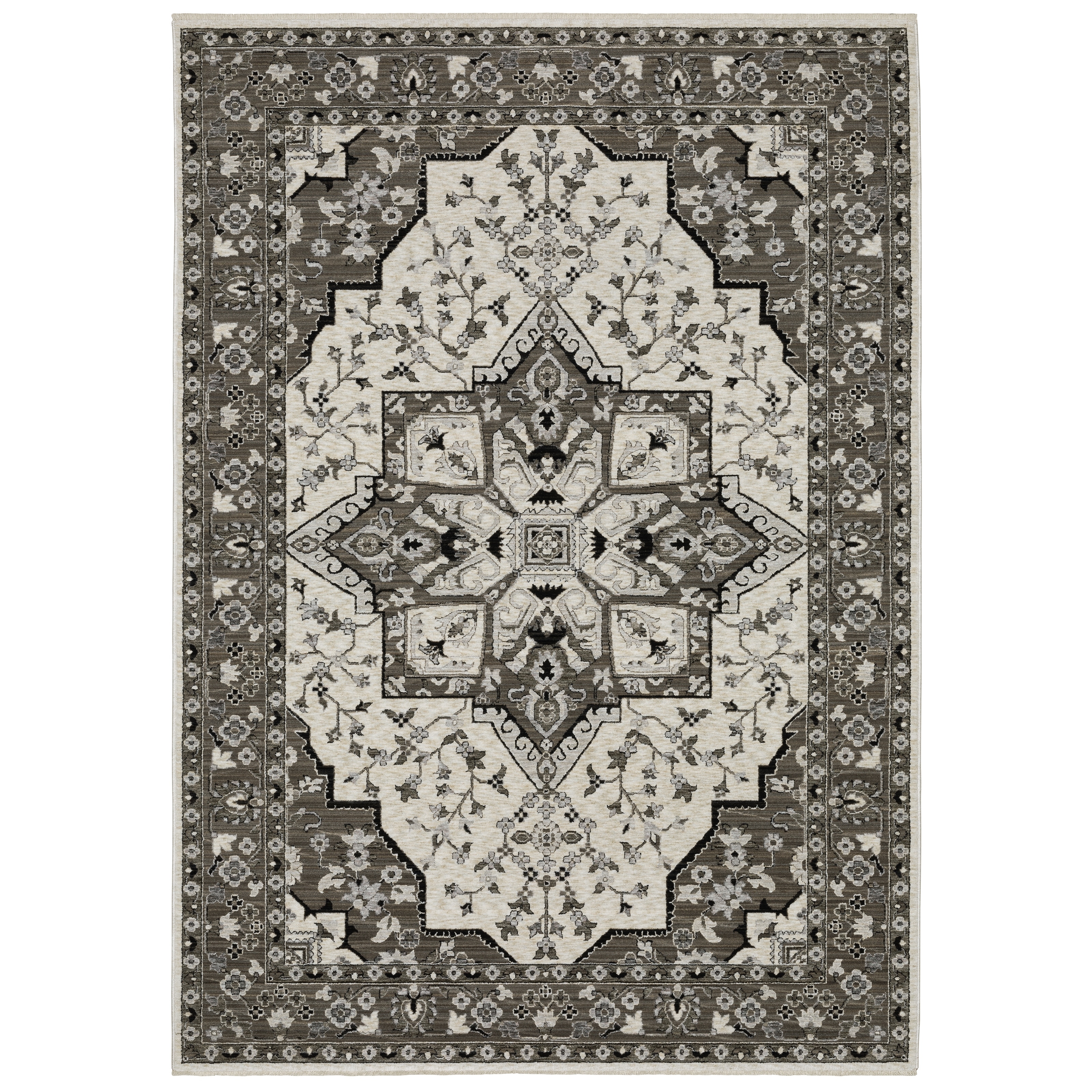 Style Haven Cádiz Star Medallion Ivory/Grey Area Rug