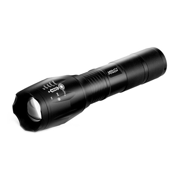 Mighty Power Mini Tactical LED Flashlight With Adjustable Range, 5 Functions, Black
