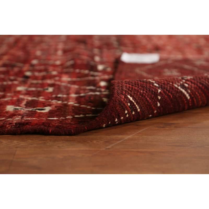 Trellis Moroccan Oriental Area Rug Hand-Knotted Red Wool Carpet - 6'10" x 9'6"