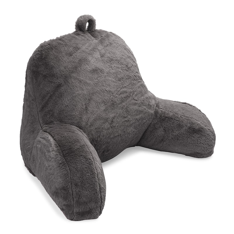 Sherry Kline Adult Faux Fur Backrest Pillow - DARK GREY