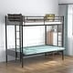 preview thumbnail 7 of 10, Twin Over Full Bunk Bed with Convertible Futon, Black
