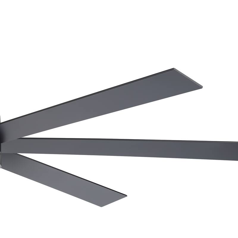 72-inch 7-Blade Matte Black Ceiling Fan with Light and Remote