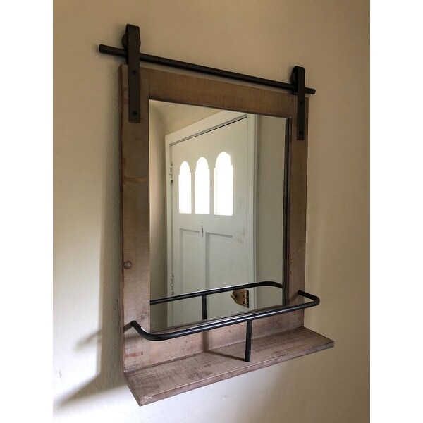 Shop Firstime Co Ingram Farmhouse Barn Door Mirror With Shelf