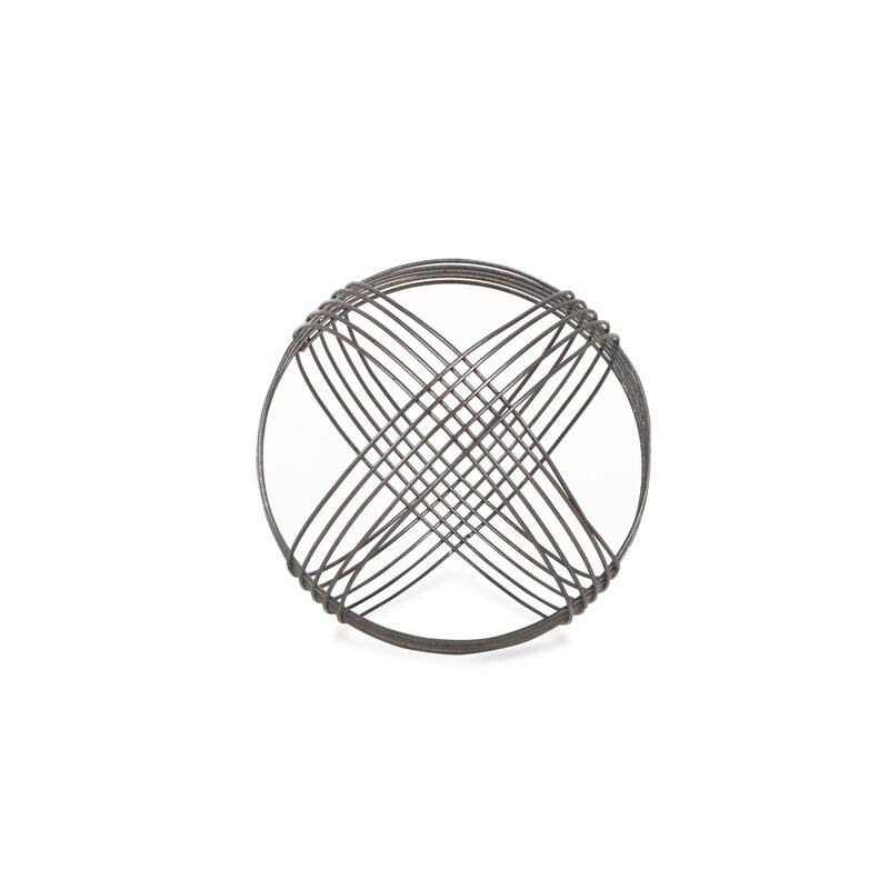 HomeRoots 8.5" Gray Metal Decorative Orb - 8.5' X '8.5' X '8.5