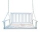 preview thumbnail 2 of 5, Outdoor Patio Front White Porch Swing with Armrests and Hanging Chains