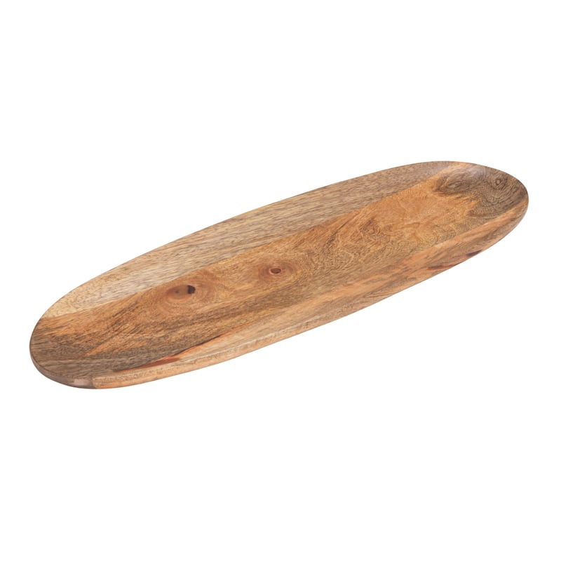 Oval Mango Wood Tray - 20" L x 6.5" W