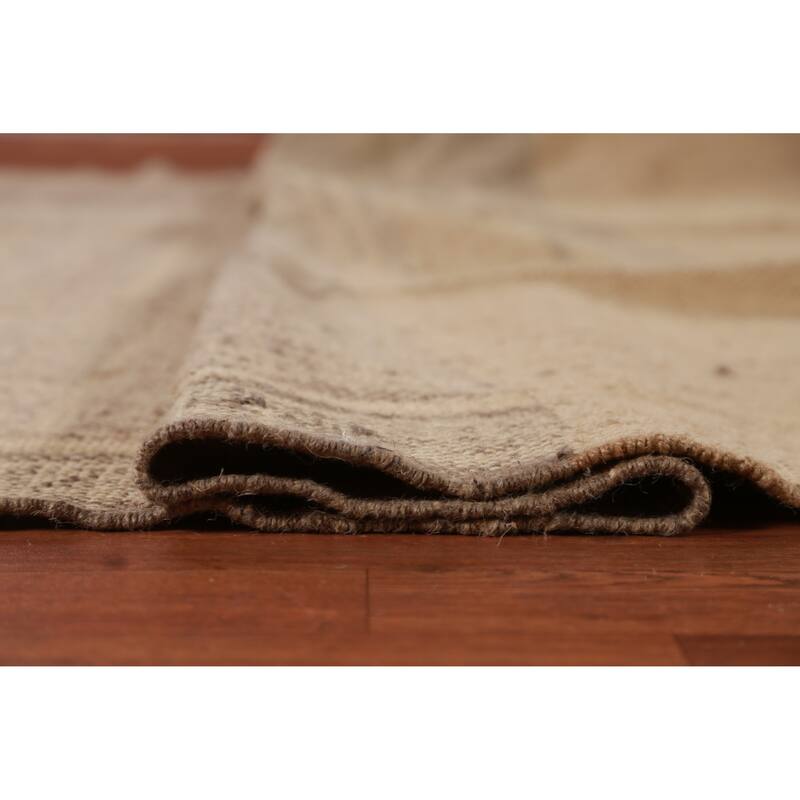 Hand Woven Oriental 100% Jute Carpet Southwestern Modern Brown Kilim Area Rug - 11' 2'' X 9' 6''