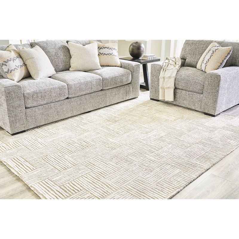 Signature Design by Ashley Adanmund Beige/Brown Rug - 8'W x 10'D