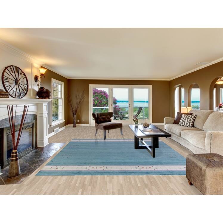 Hand Knotted Oriental 100% Wool Carpet Tribal Tribal Navy Blue & Blues Gabbeh Area Rug - 10' 0'' X 8' 6''