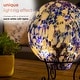 preview thumbnail 5 of 9, Alpine Corporation 8" Diameter Indoor/Outdoor Glass Gazing Globe with LED Lights and Stand, Blue/White