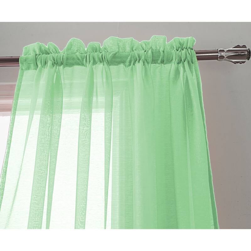 RT Designer Collection Celine Sheer 84 or 90-inch Rod Pocket Curtain Panel