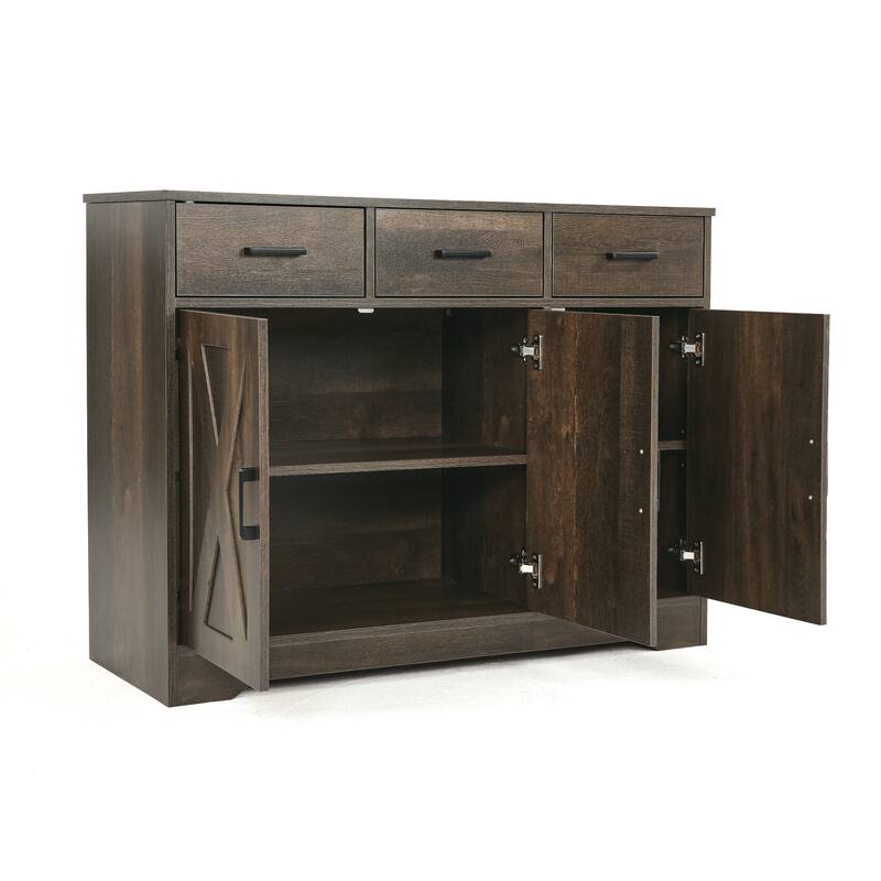 42.6" Wide TV Stand Console with 3 Storage Drawer