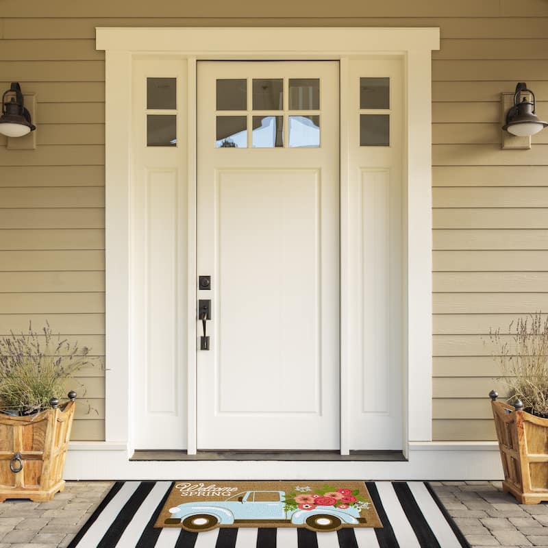 Folk Butterfly Welcome Doormat 17x29