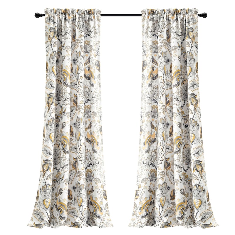 Lush Decor Cynthia Jacobean Room-darkening Curtain Panel Pair