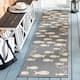 SAFAVIEH Courtyard Illa Indoor/ Outdoor Waterproof Patio Backyard Rug - 2'3" x 14' Runner - Dark Grey/Beige
