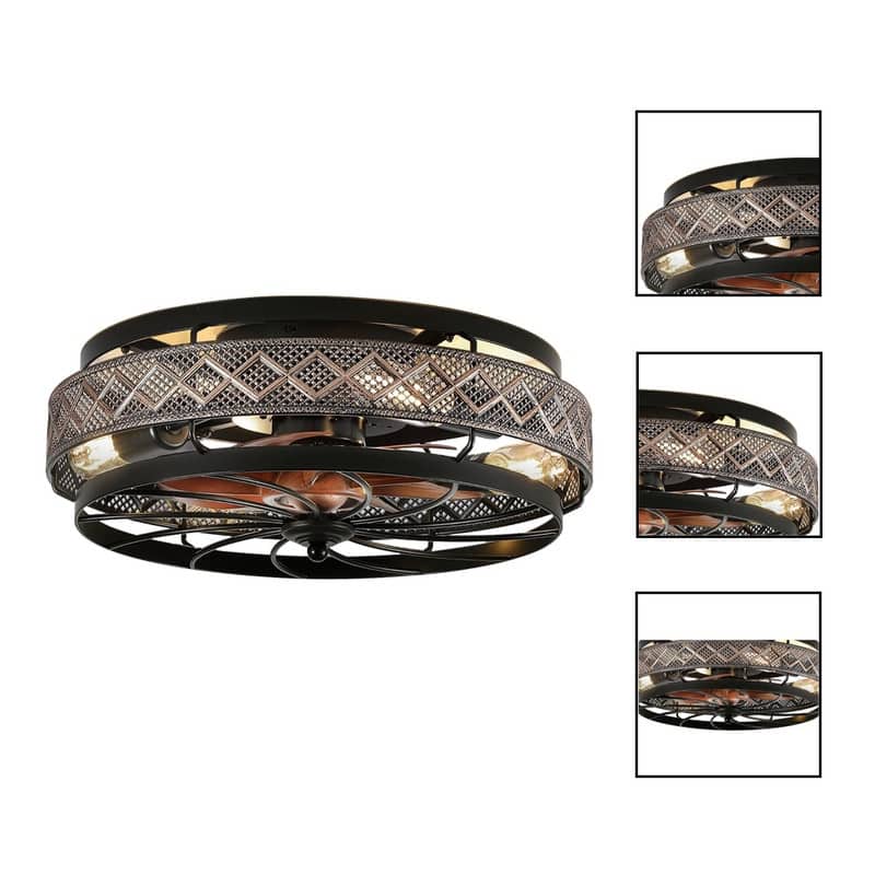 18” Bedroom ceiling fans black lighting with ceiling fan metal low ceiling light - 18"