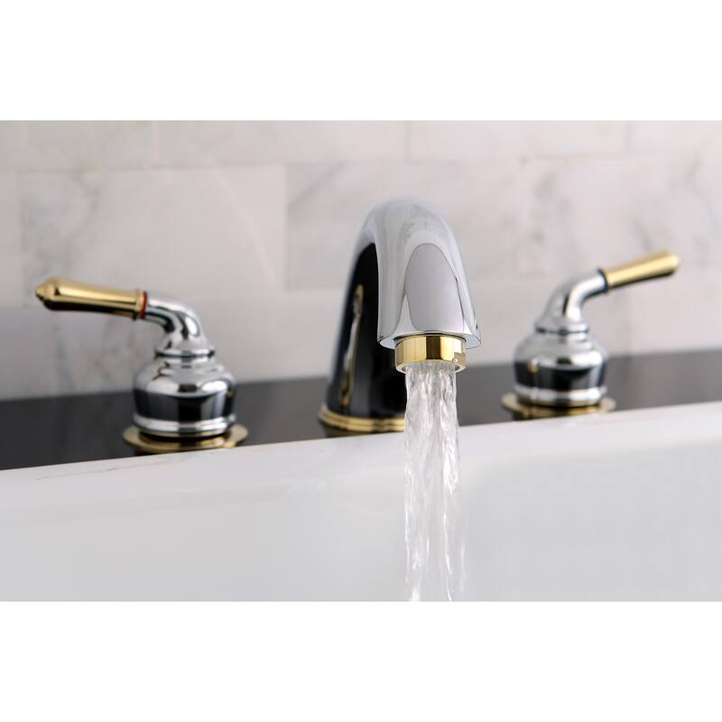 Magellan 3-Hole Deck Mount Roman Tub Faucet in Brushed Nickel/Polished Brass