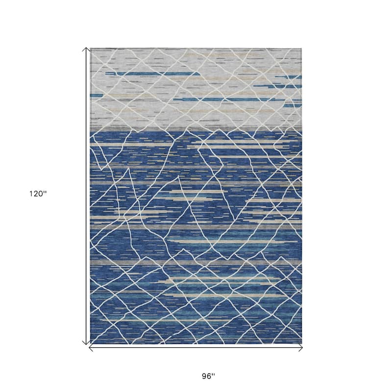 HomeRoots Striped Modern Rectangle Outdoor Rug