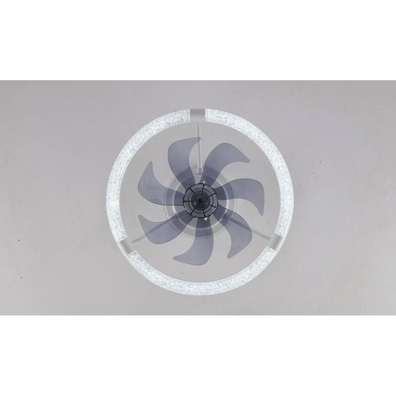 20" Ceiling Fans with Kit, LED Light Source and Remote Control, 3000-6500K Dimmable Modern Flush Mount LED Fan Light