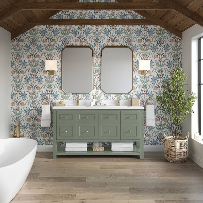 Breckenridge 60" Double Vanity, Smokey Celadon - 60D