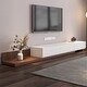 preview thumbnail 9 of 11, Modern Wooden TV Stand, Retractable Media Console for up to 85" TV 83 inches in width - White