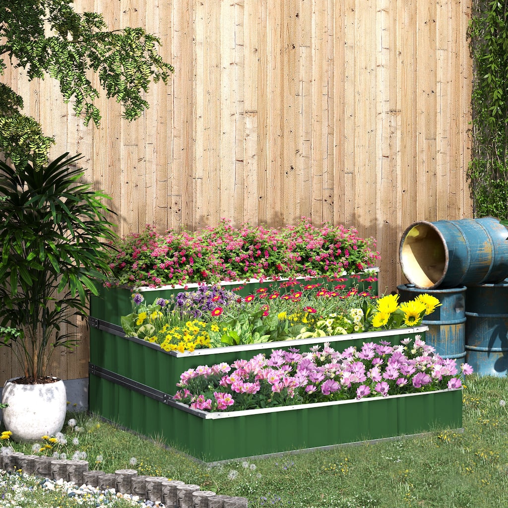 47 in. W x 47 in. D x 25 in. H Steel Garden Raised Bed - 46" x 46" x 24"